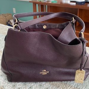 3 pocket coach purse in purple